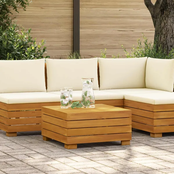 Table d'appoint de jardin Bois d'Acacia Massif Marron
