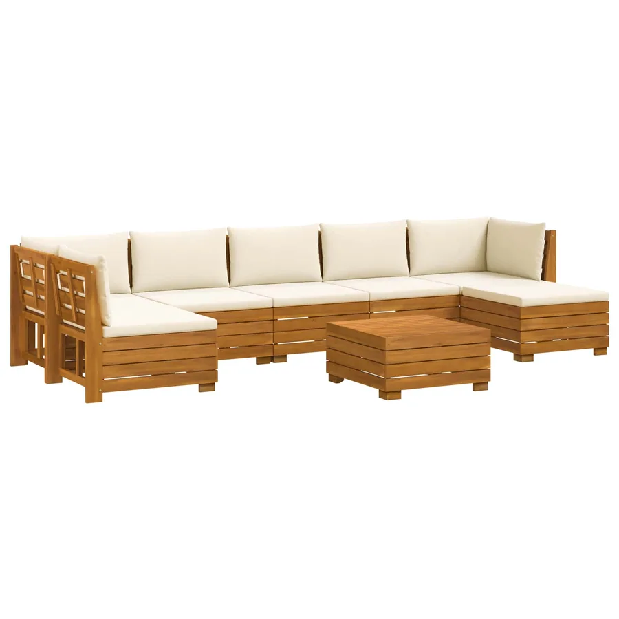 Ensemble de canapés d'extérieur avec coussin 8 Pièce Marron - 2