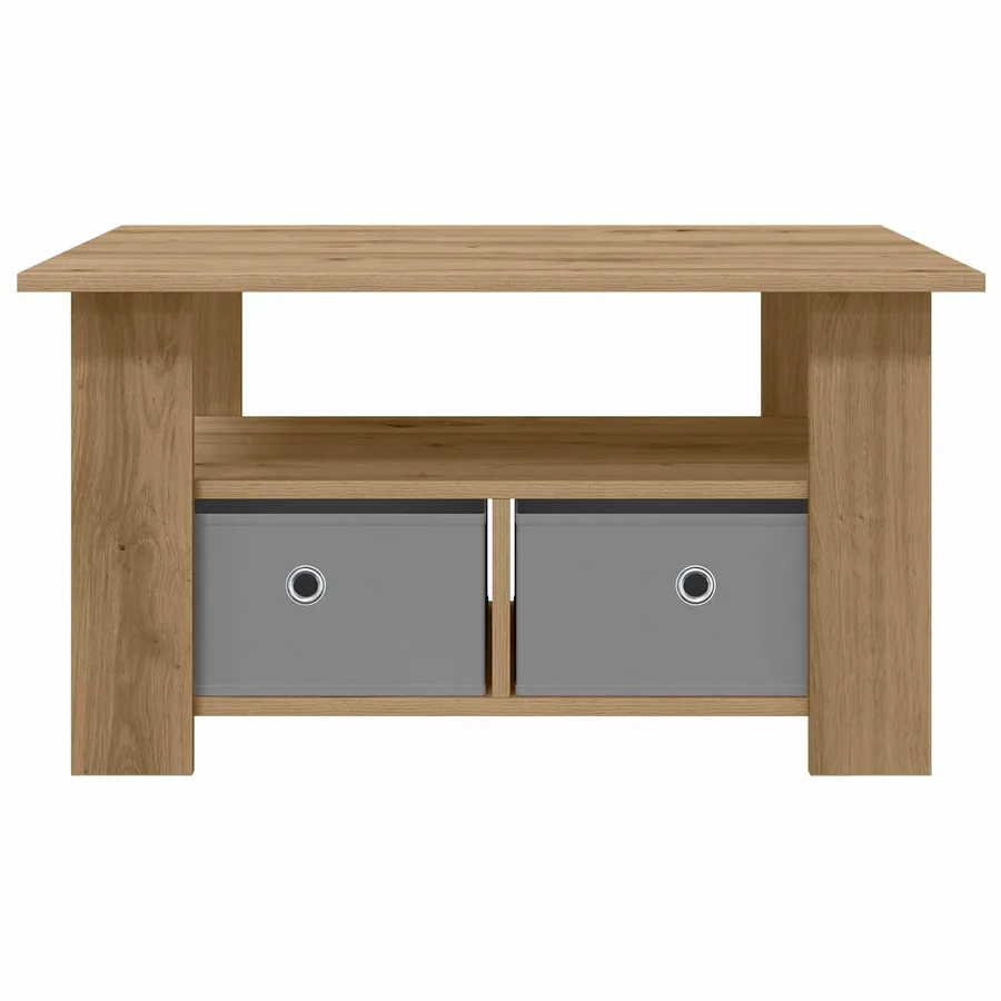 Table basse Chêne artisanal 77 x 55 x 42 cm Bois d'ingénierie - 5