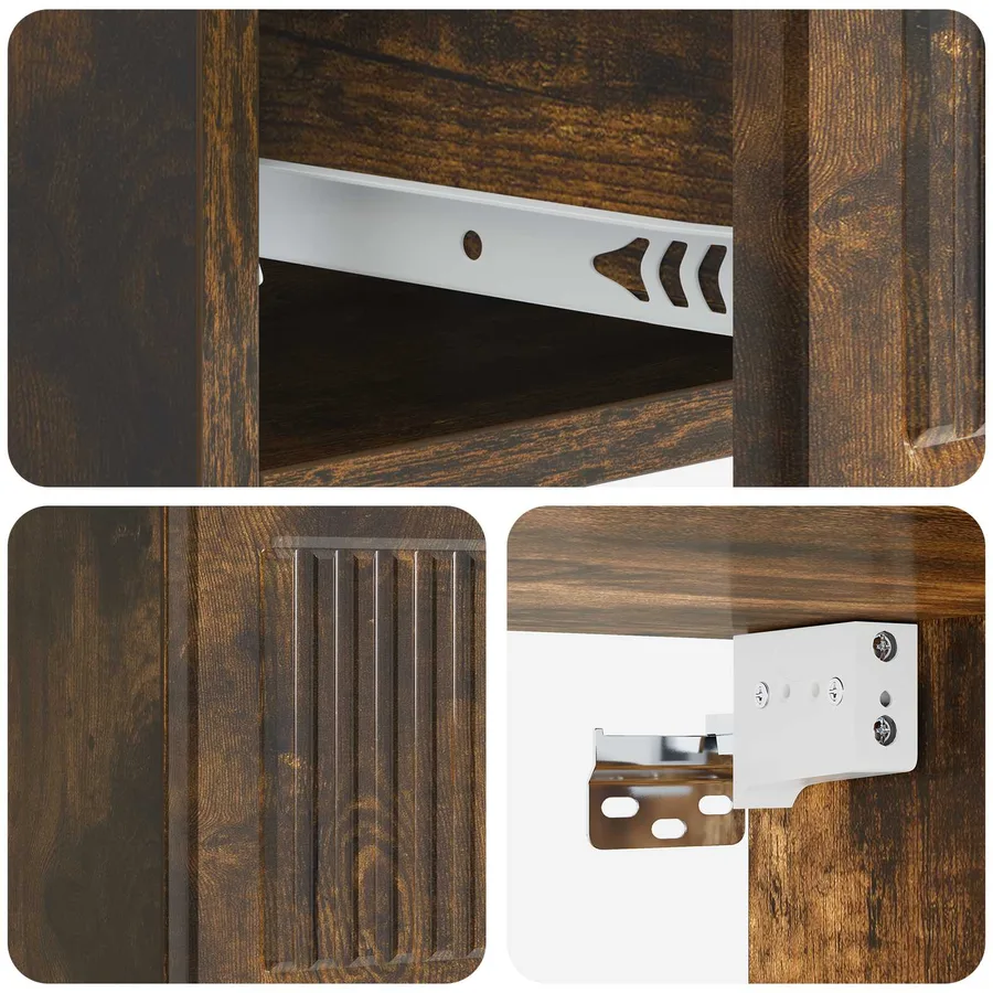 Cabinet de chevet mural 2 pcs Chêne fumé 33 x 34,5 x 20 cm - 8