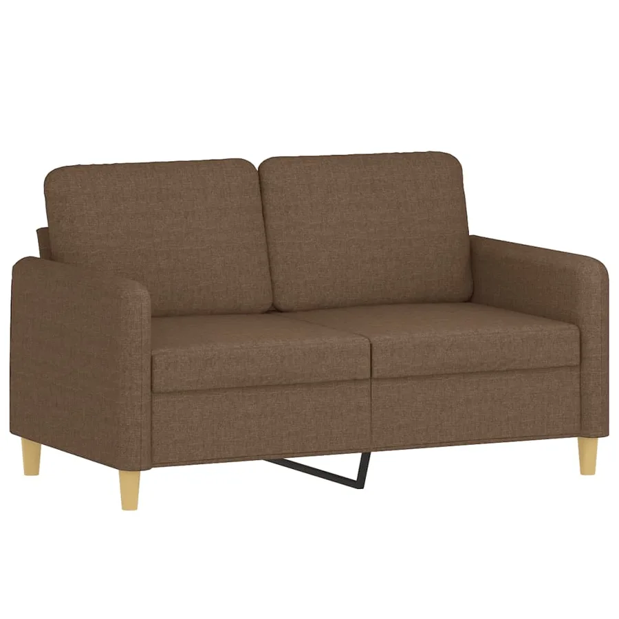 Canapé 2 places avec oreillers décoratifs marron 120 cm tissu - 4