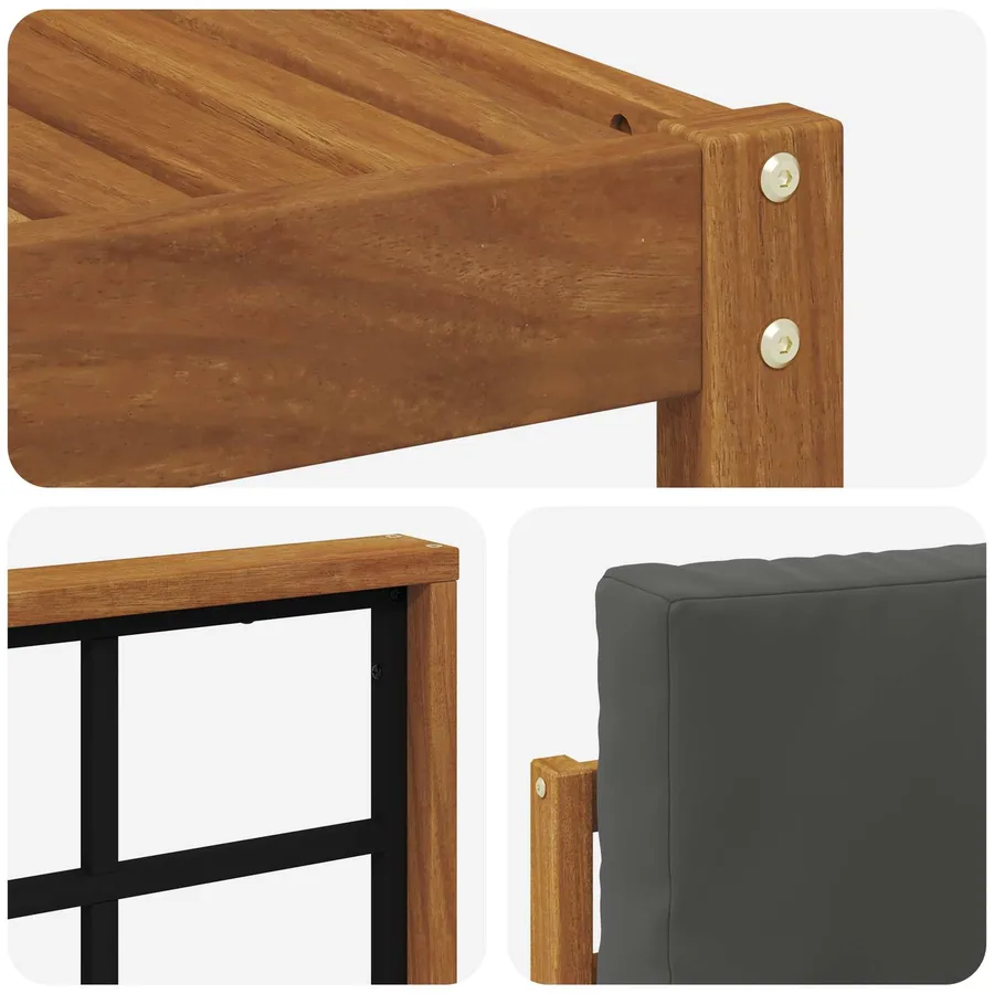 Ensemble de canapés d'extérieur 8 pcs Naturel et Anthracite - 7