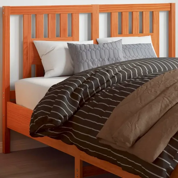 Tête de lit cire marron 140 cm bois massif de pin
