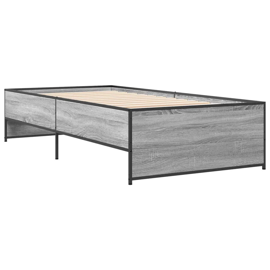 Cadre de lit Sonoma gris 80 x 200 cm Bois d'ingénierie - 3