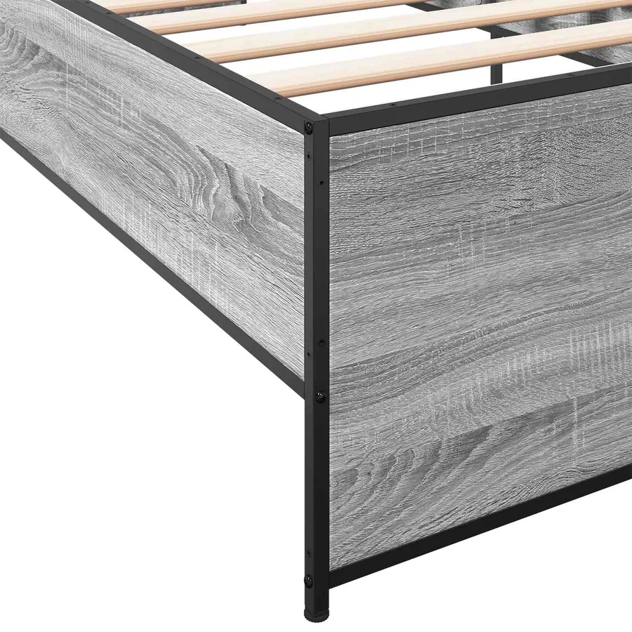 Cadre de lit Sonoma gris 80 x 200 cm Bois d'ingénierie - 6