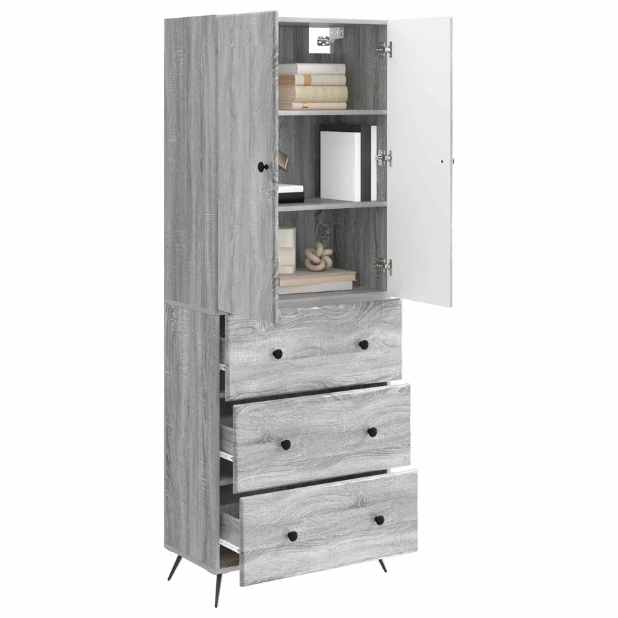 Ensemble de Meubles 2 pcs Sonoma gris 66 x 34,5 x 90 cm - 3