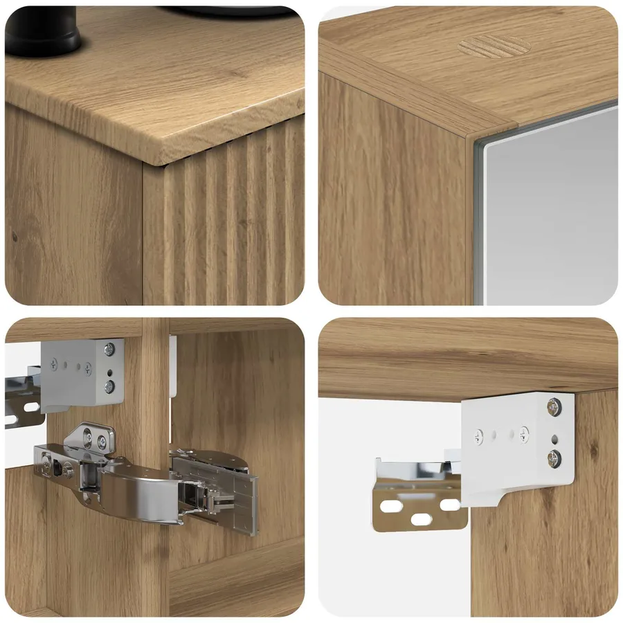 Ensemble de mobilier de salle de bain 6 pc Chêne artisanal - 10