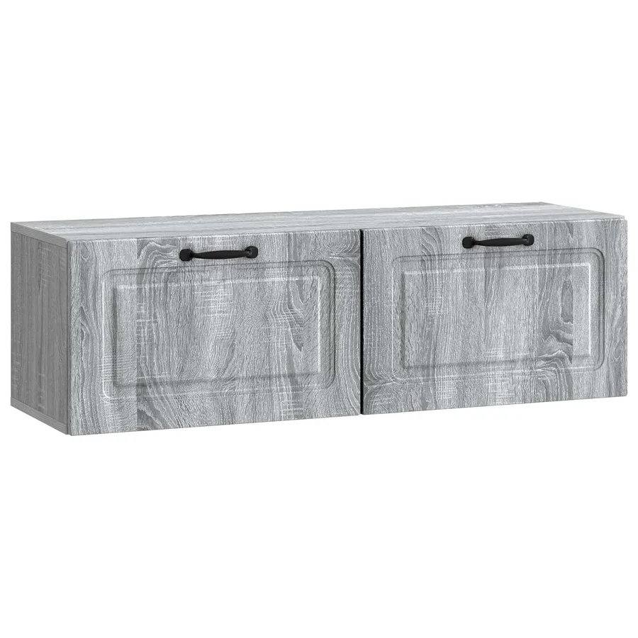 Meuble TV mural Sonoma gris 98 x 31 x 30 cm Bois d'ingénierie - 2