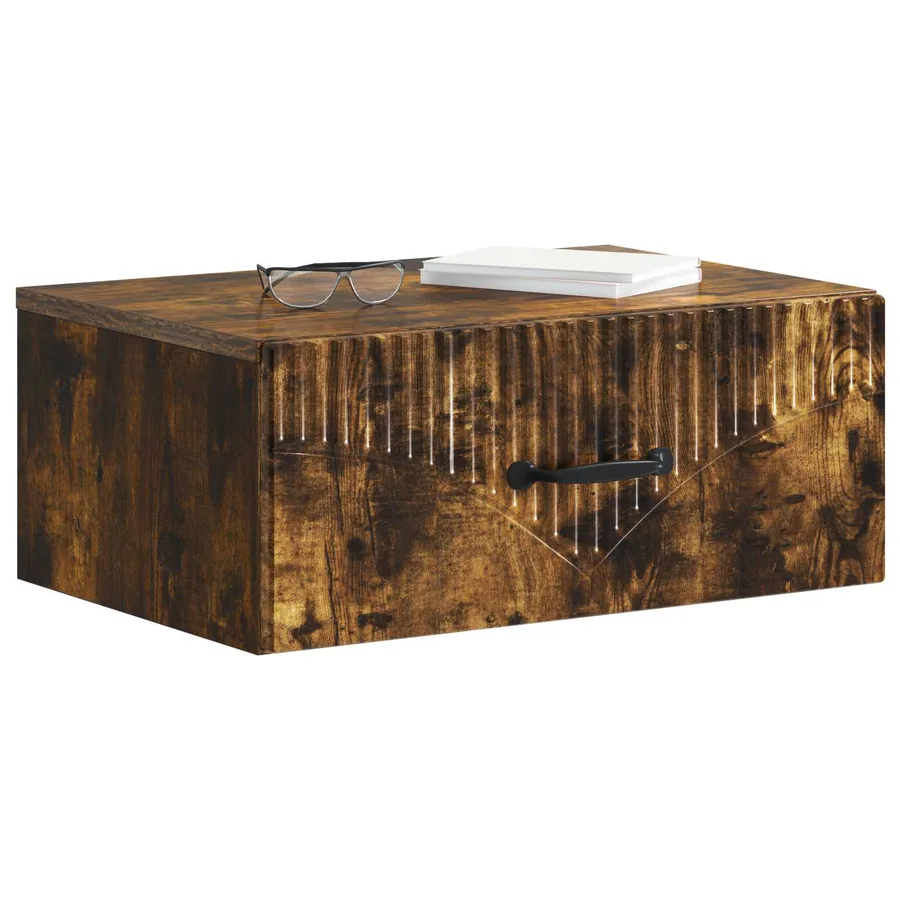 Cabinet de chevet mural Chêne fumé 49 x 34,5 x 20 cm - 3