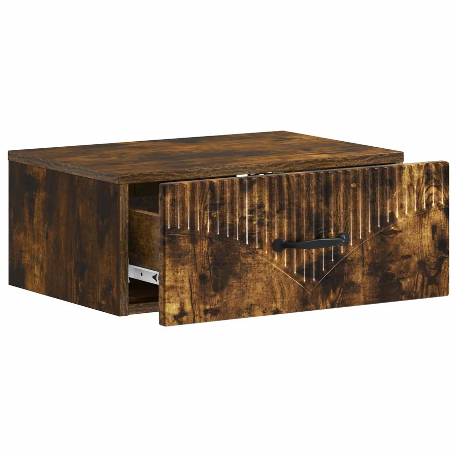 Cabinet de chevet mural Chêne fumé 49 x 34,5 x 20 cm - 4