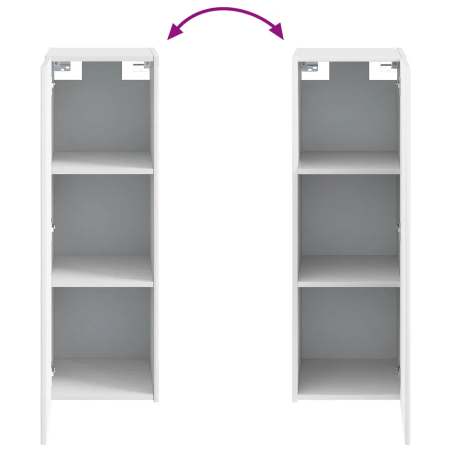 Cabinet de Salle de Bain Mural Blanc brillant 33 x 34,5 x 60 cm - 7