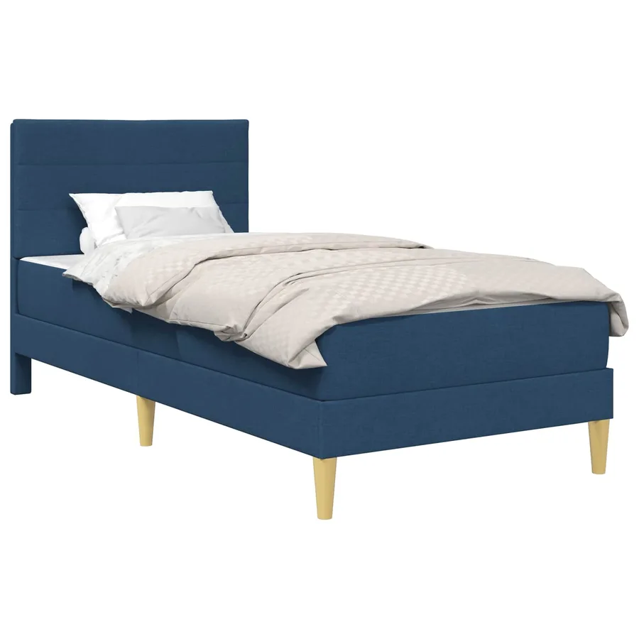 Cadre de lit Bleu 90 x 200 cm Polyester - 2