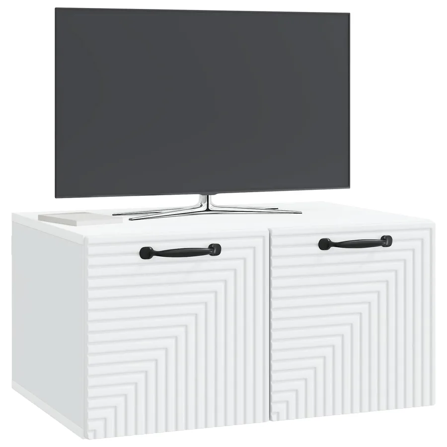 Meuble TV mural Blanc 59,5 x 41 x 30 cm Bois d'ingénierie - 3