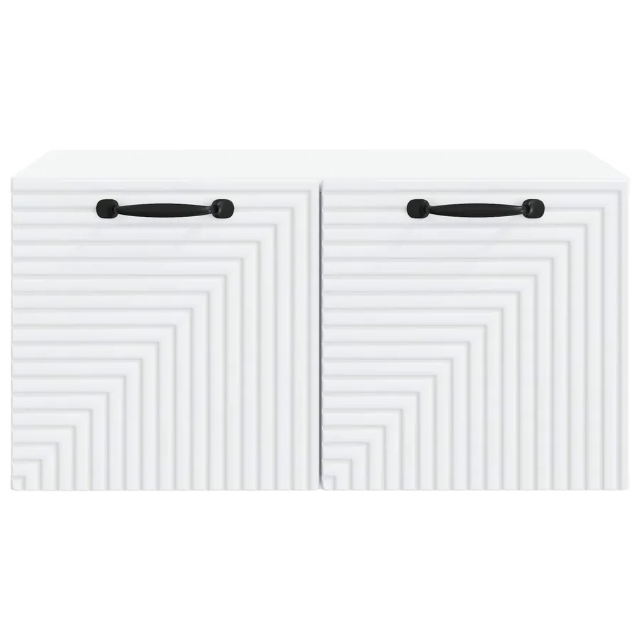 Meuble TV mural Blanc 59,5 x 41 x 30 cm Bois d'ingénierie - 6