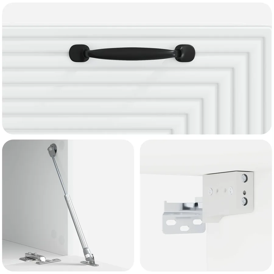 Meuble TV mural Blanc 59,5 x 41 x 30 cm Bois d'ingénierie - 9
