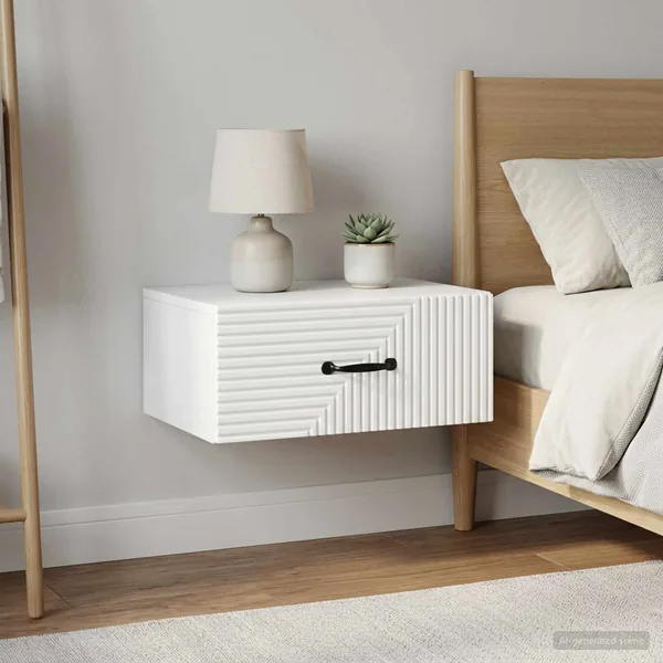Cabinet de chevet mural 2 pcs Blanc 49 x 34,5 x 20 cm