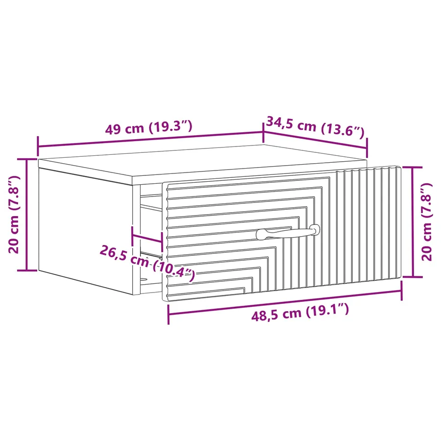 Cabinet de chevet mural 2 pcs Blanc 49 x 34,5 x 20 cm - 11