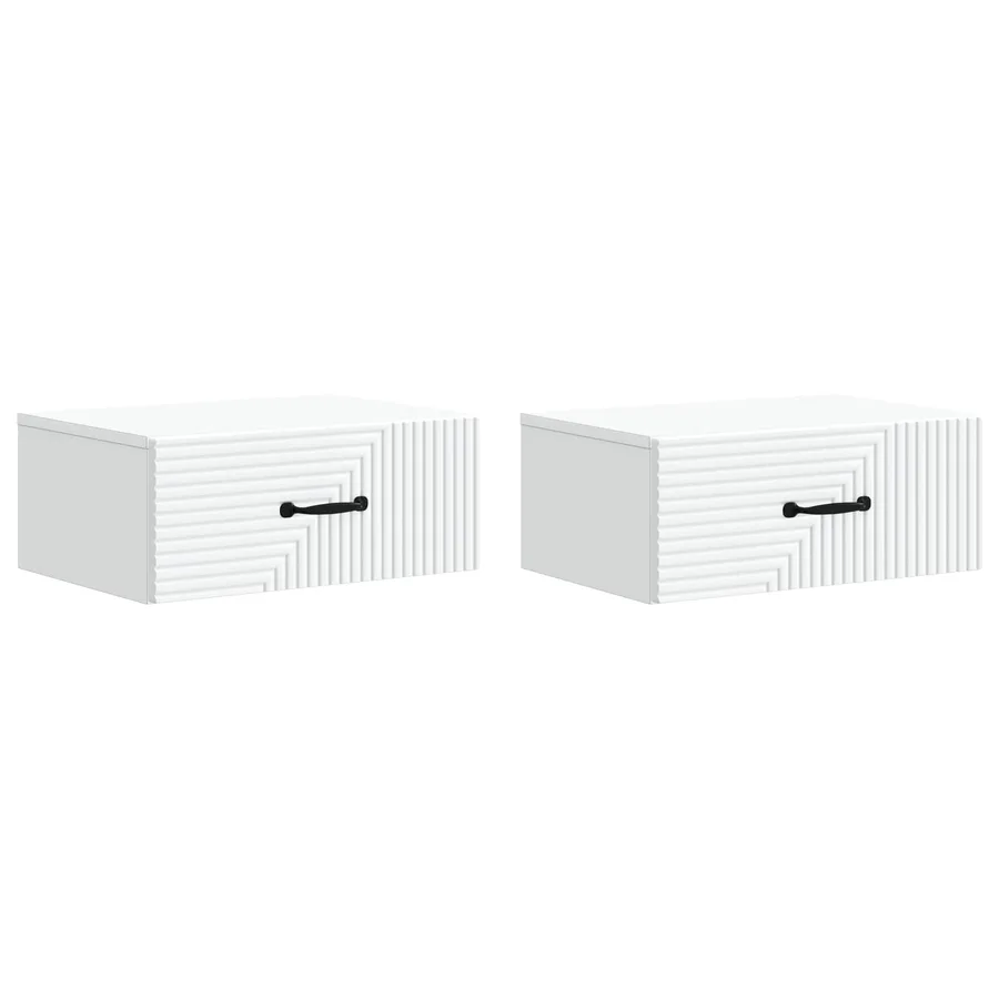 Cabinet de chevet mural 2 pcs Blanc 49 x 34,5 x 20 cm - 2