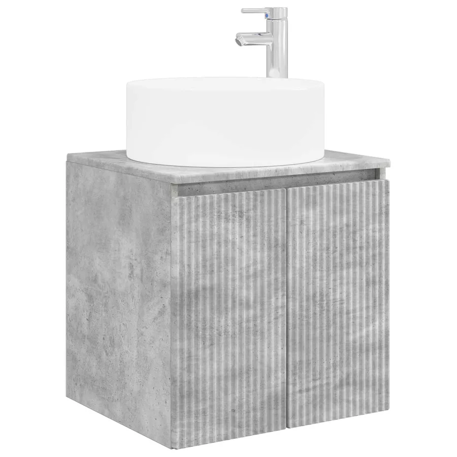 Meuble de lavabo mural Gris béton 49,5 x 44,5 x 65,5 cm - 2