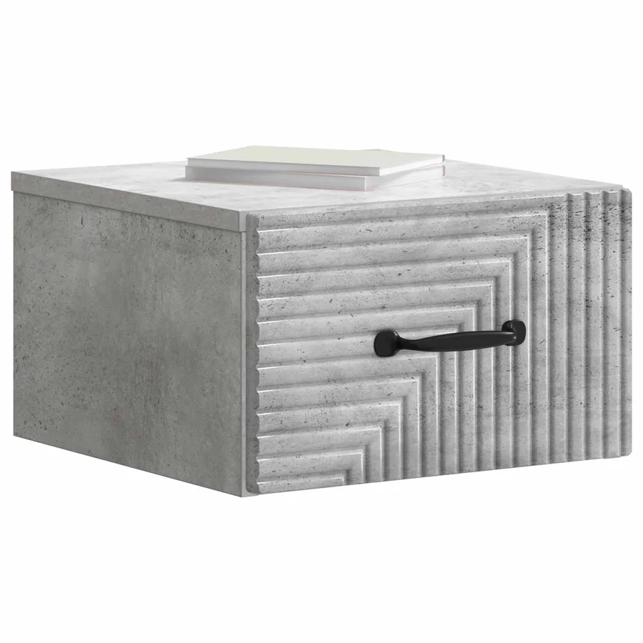 Cabinet de chevet mural 2 pcs Gris béton 34,5 x 33 x 20 cm - 3