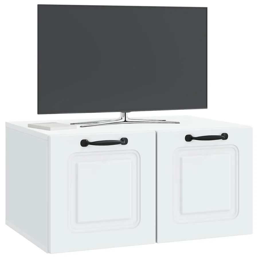 Meuble TV mural Blanc 59,5 x 41 x 30 cm Bois d'ingénierie - 3