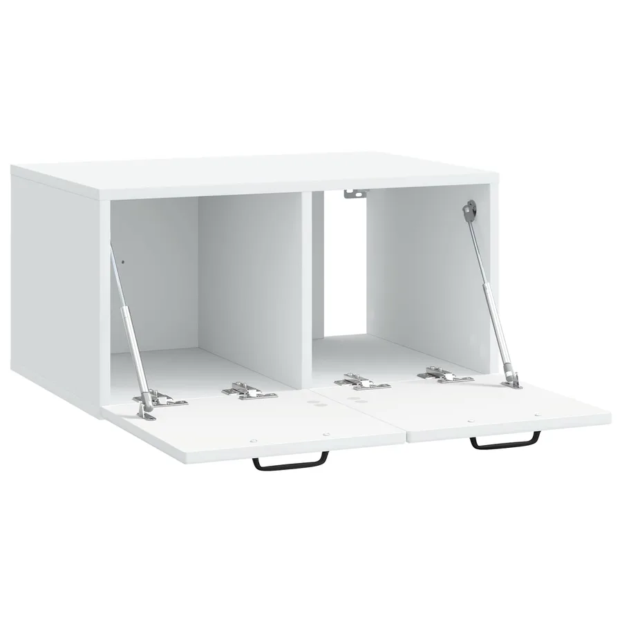 Meuble TV mural Blanc 59,5 x 41 x 30 cm Bois d'ingénierie - 5