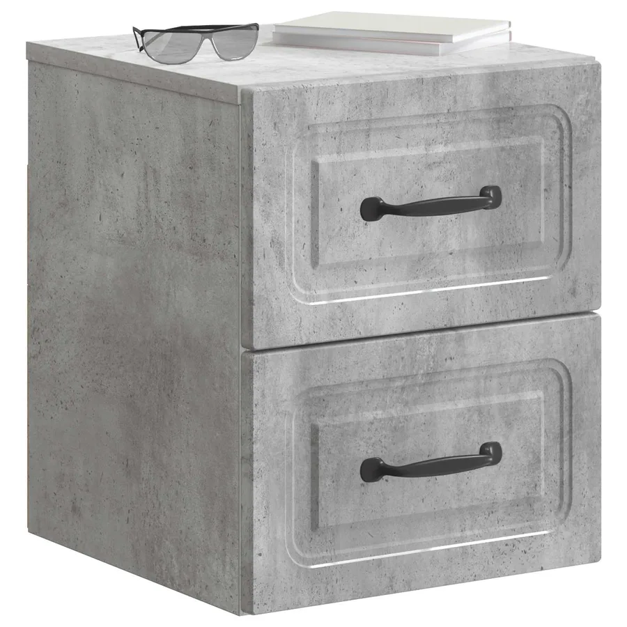 Cabinet de chevet mural 2 pcs Gris béton 34,5 x 33 x 40 cm - 3