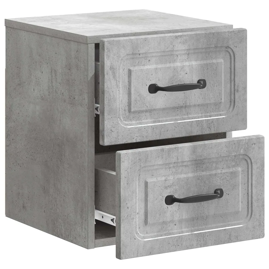 Cabinet de chevet mural 2 pcs Gris béton 34,5 x 33 x 40 cm - 6