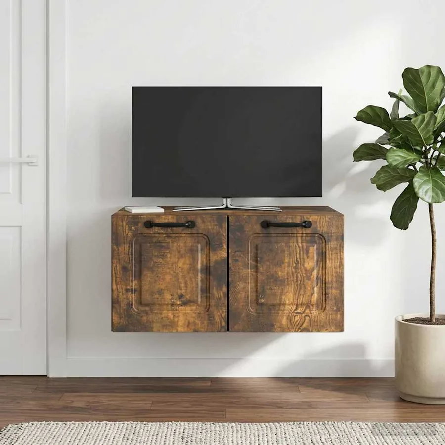 Meuble TV mural Chêne fumé 59,5 x 41 x 30 cm Bois d'ingénierie