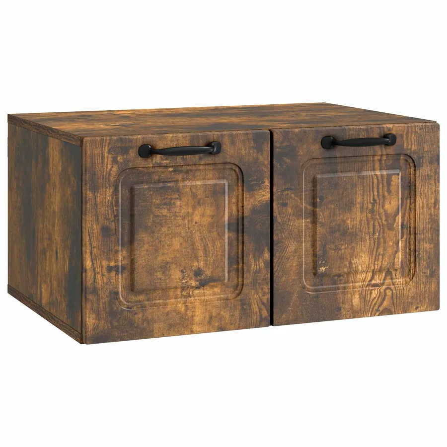 Meuble TV mural Chêne fumé 59,5 x 41 x 30 cm Bois d'ingénierie - 2