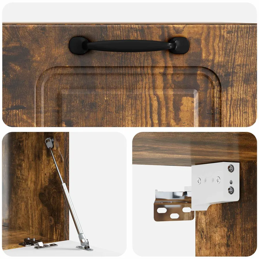 Meuble TV mural Chêne fumé 59,5 x 41 x 30 cm Bois d'ingénierie - 9