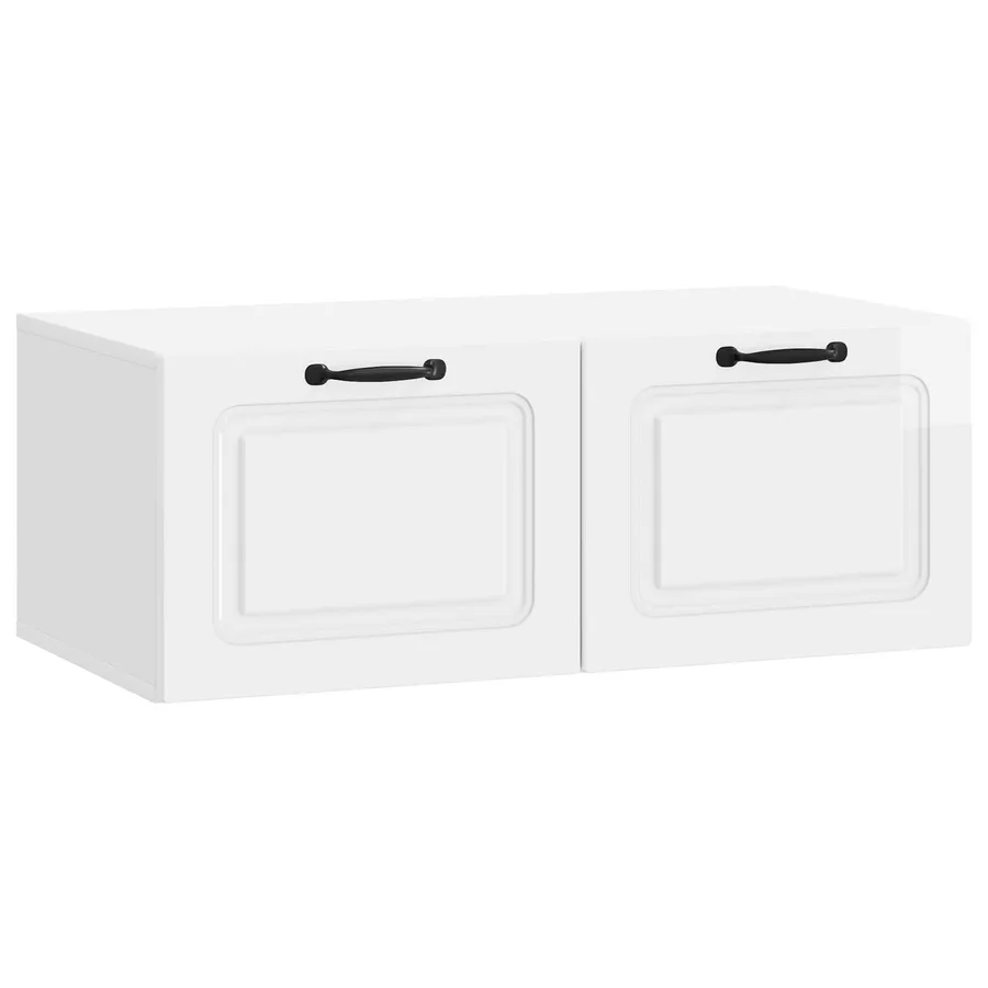 Meuble TV mural Montage mural Blanc brillant 78,5 x 41 x 30 cm - 2