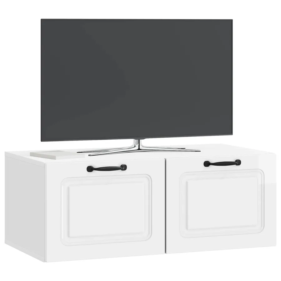 Meuble TV mural Montage mural Blanc brillant 78,5 x 41 x 30 cm - 3