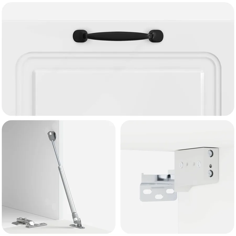 Meuble TV mural Montage mural Blanc brillant 78,5 x 41 x 30 cm - 9
