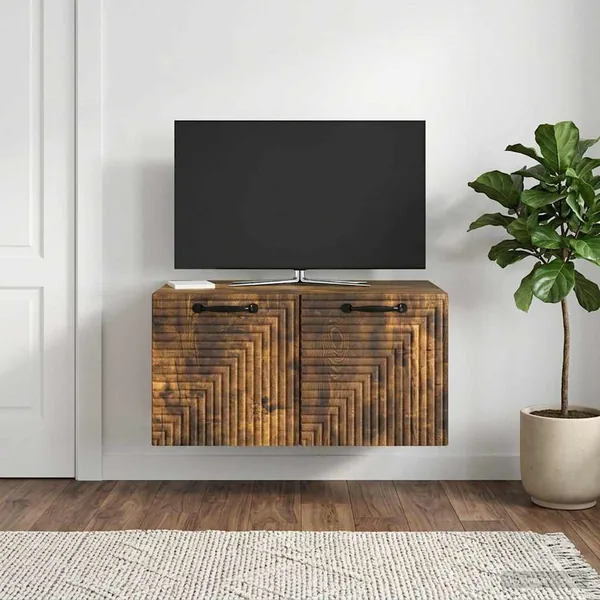 Meuble TV mural Chêne fumé 59,5 x 41 x 30 cm Bois d'ingénierie