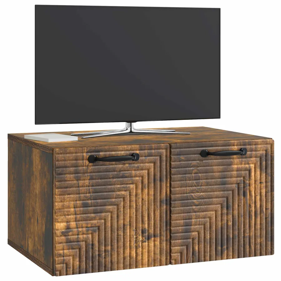 Meuble TV mural Chêne fumé 59,5 x 41 x 30 cm Bois d'ingénierie - 3