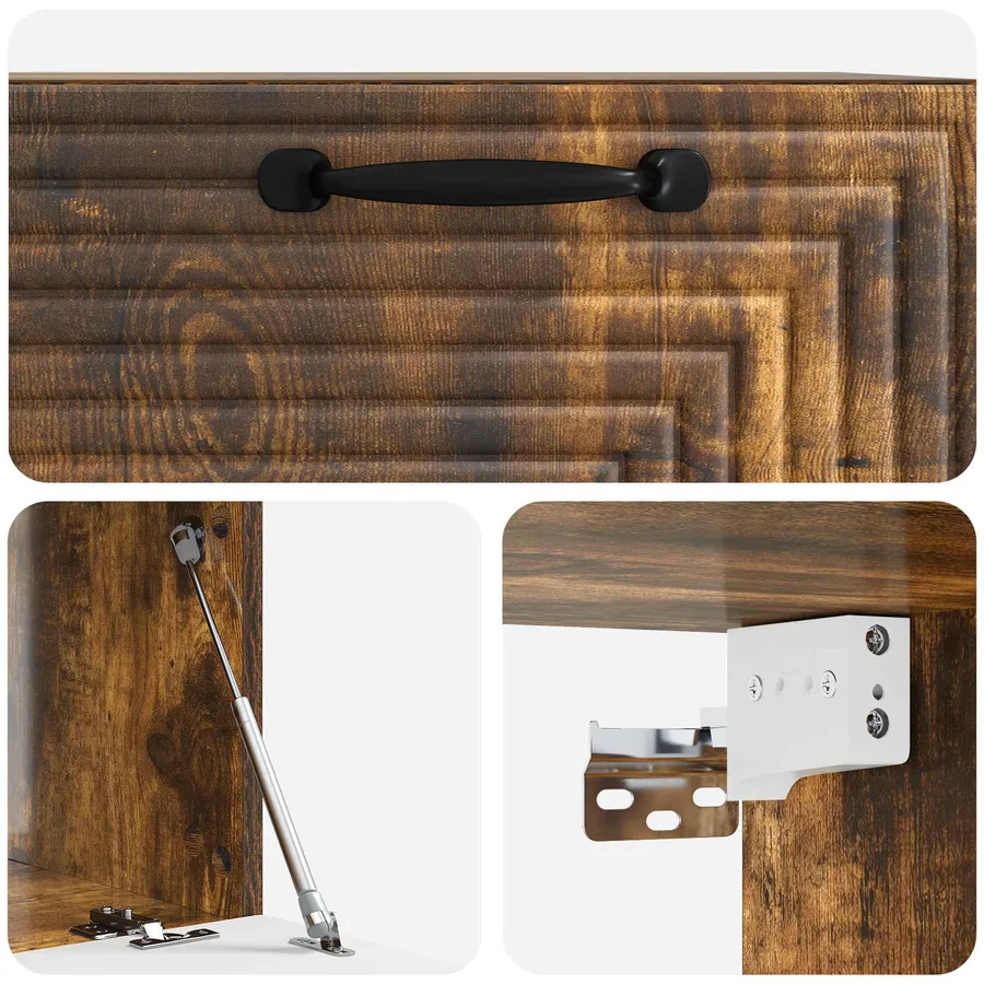 Meuble TV mural Chêne fumé 59,5 x 41 x 30 cm Bois d'ingénierie - 9