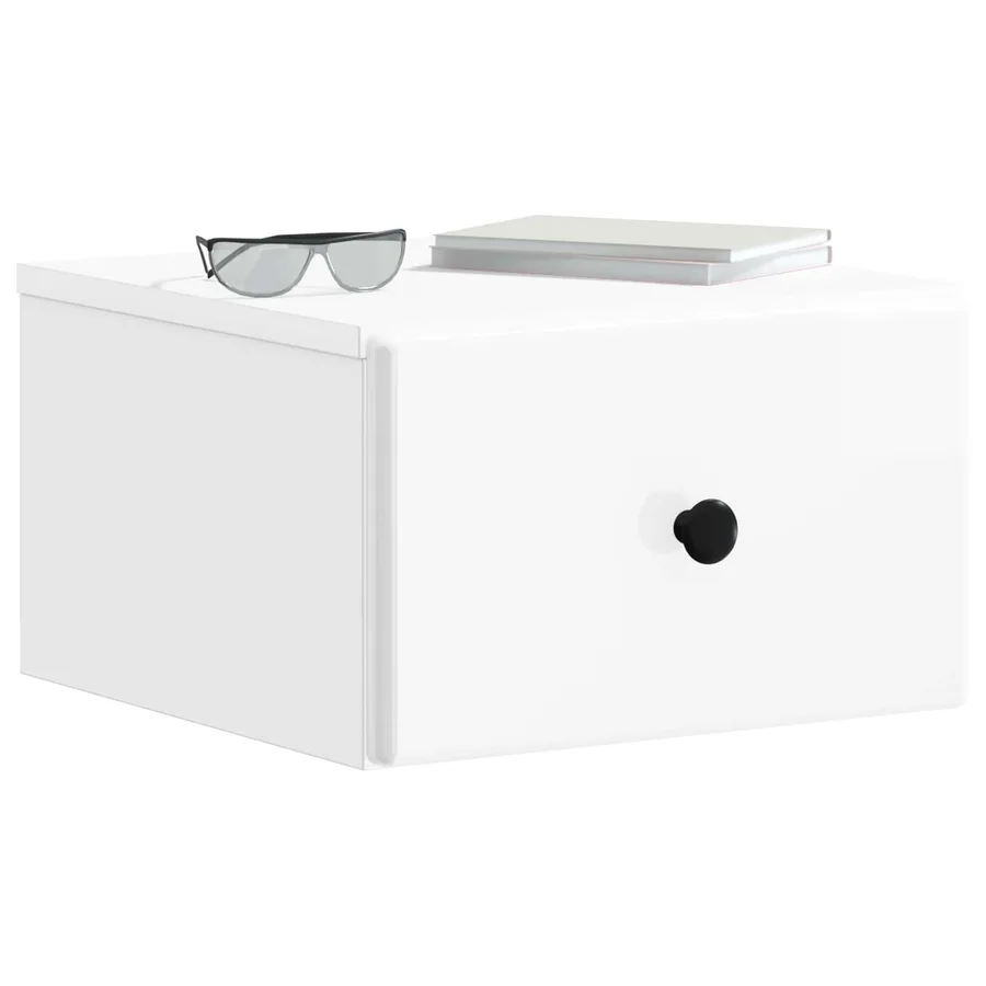 Cabinet de chevet mural 2 pcs Blanc brillant 34,5 x 33 x 20 cm - 3
