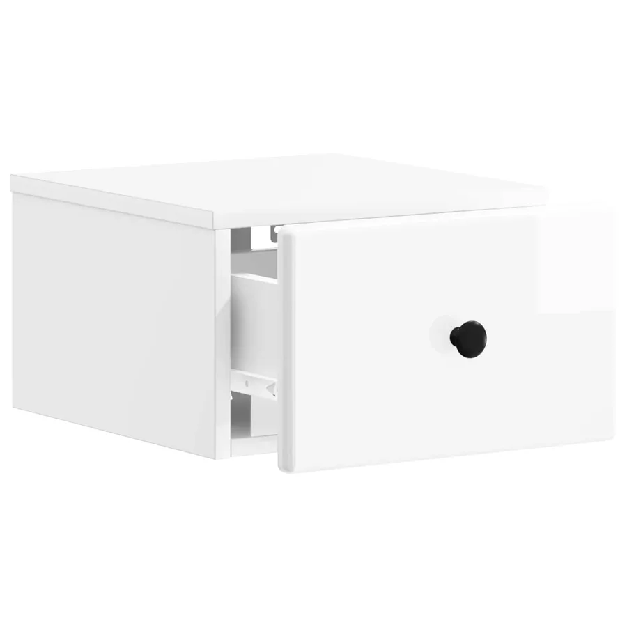 Cabinet de chevet mural 2 pcs Blanc brillant 34,5 x 33 x 20 cm - 6