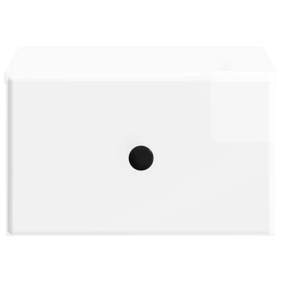 Cabinet de chevet mural 2 pcs Blanc brillant 34,5 x 33 x 20 cm - 7