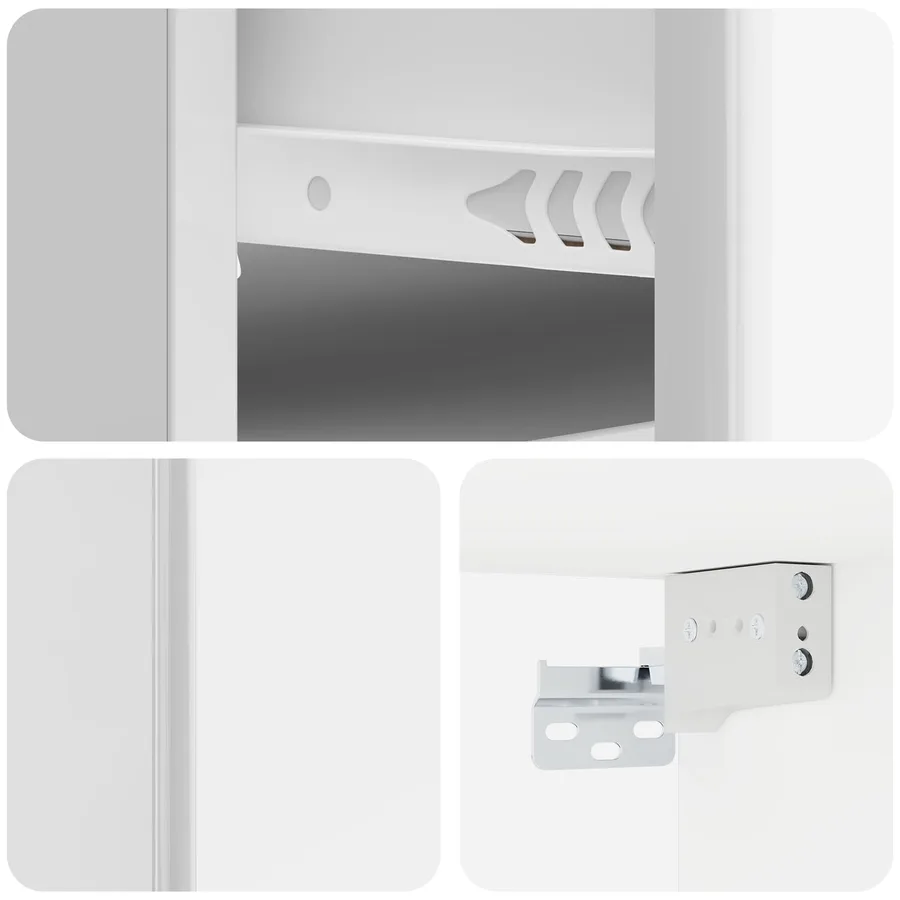 Cabinet de chevet mural 2 pcs Blanc brillant 34,5 x 33 x 20 cm - 8