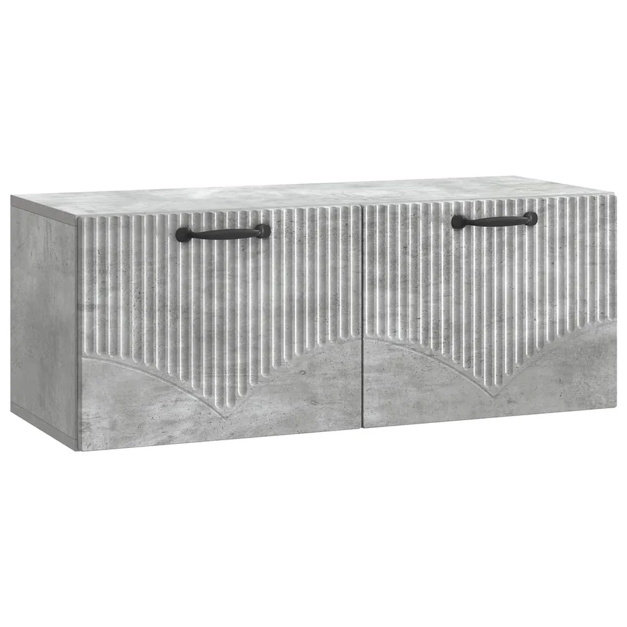 Meuble TV mural Gris béton 78,5 x 31 x 30 cm Bois d'ingénierie - 2