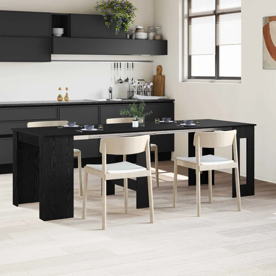 Table à dîner 240 x 85 x 75 cm Bois d'ingénierie Chêne noir