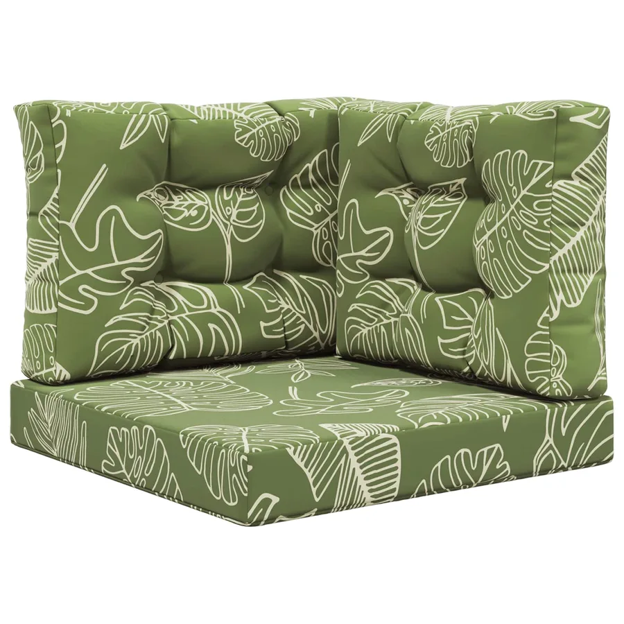 Coussin de canapé d'extérieur 3 pcs Modèle feuille Polyester - 2