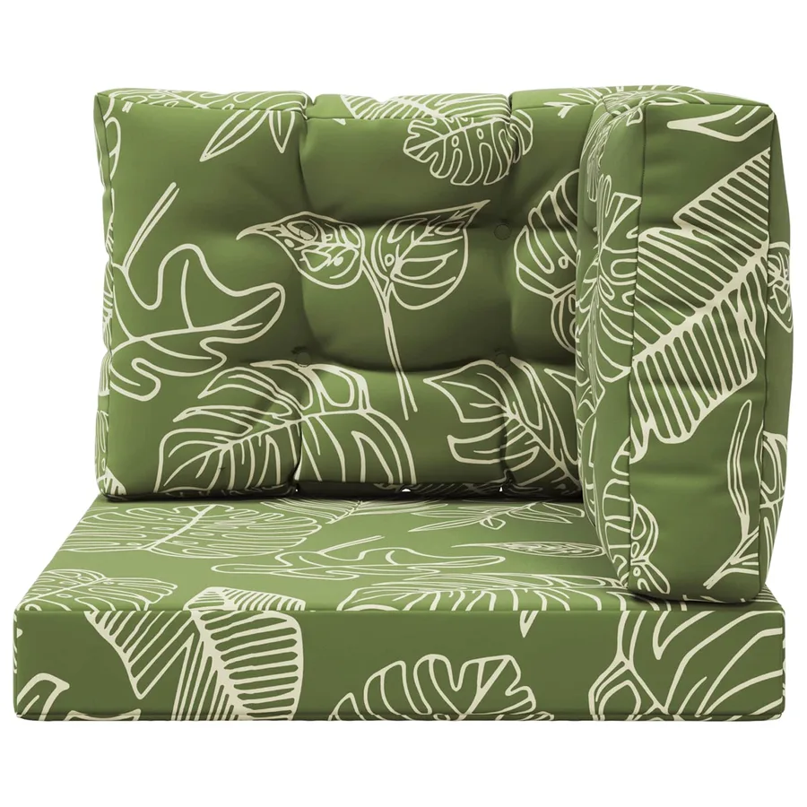 Coussin de canapé d'extérieur 3 pcs Modèle feuille Polyester - 6