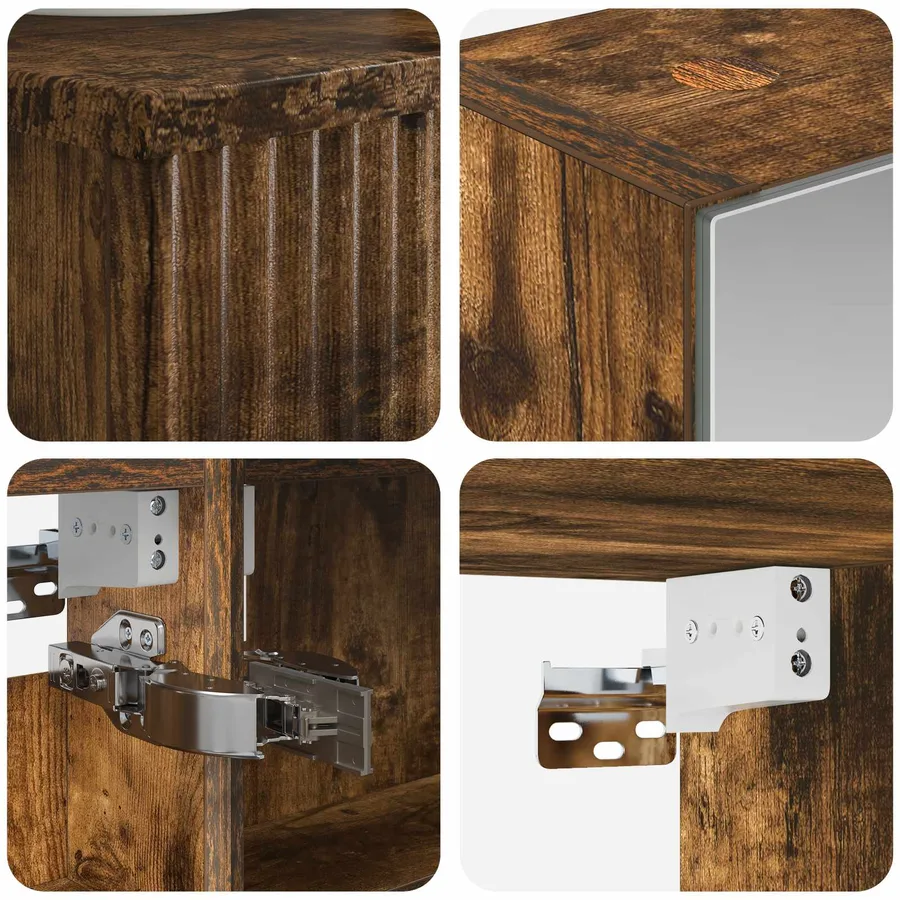 Ensemble de mobilier de salle de bain 6 pcs Chêne fumé - 10