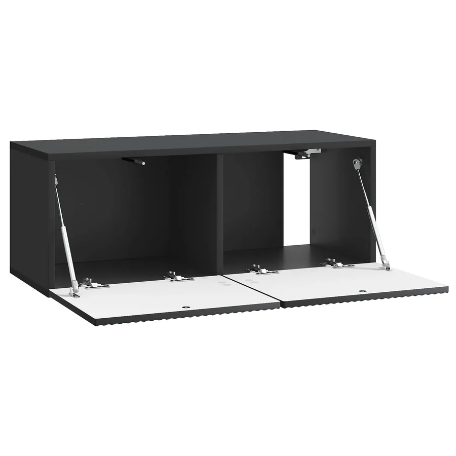 Meuble TV mural Noir 78,5 x 31 x 30 cm Bois d'ingénierie - 5