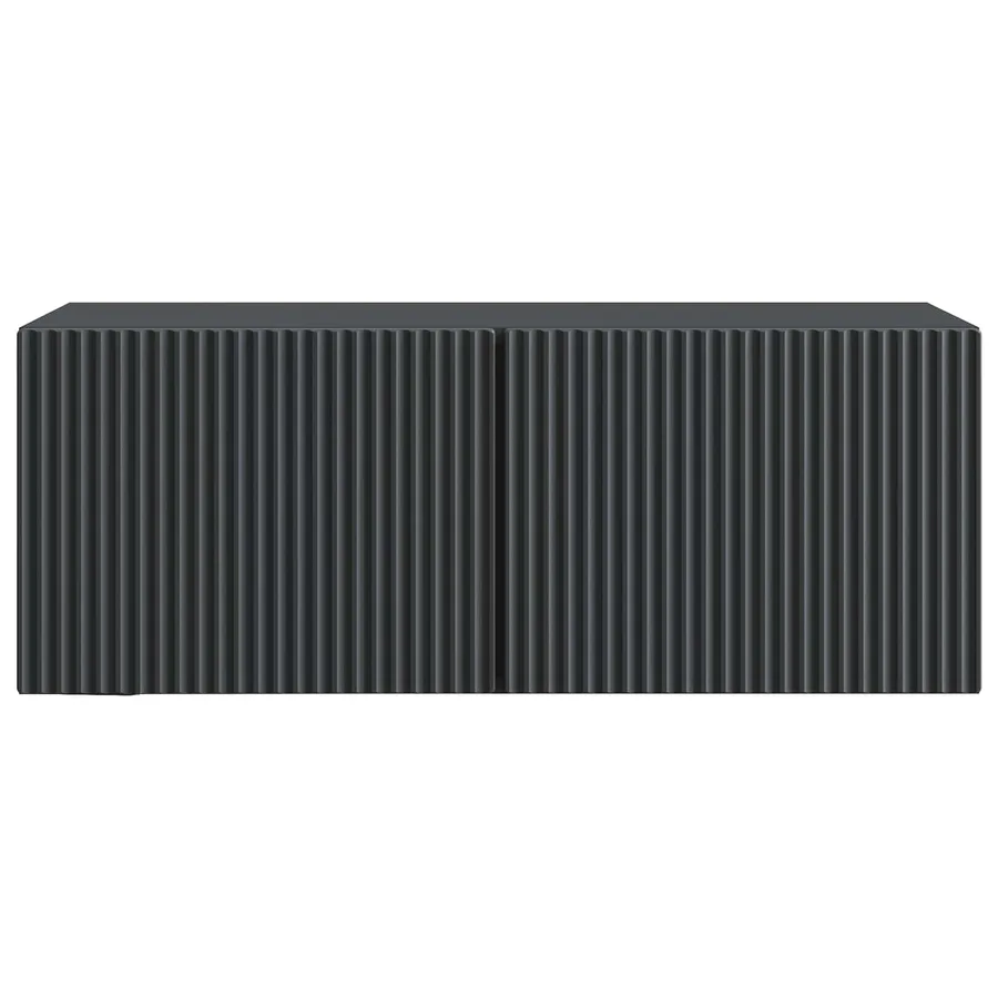 Meuble TV mural Noir 78,5 x 31 x 30 cm Bois d'ingénierie - 6