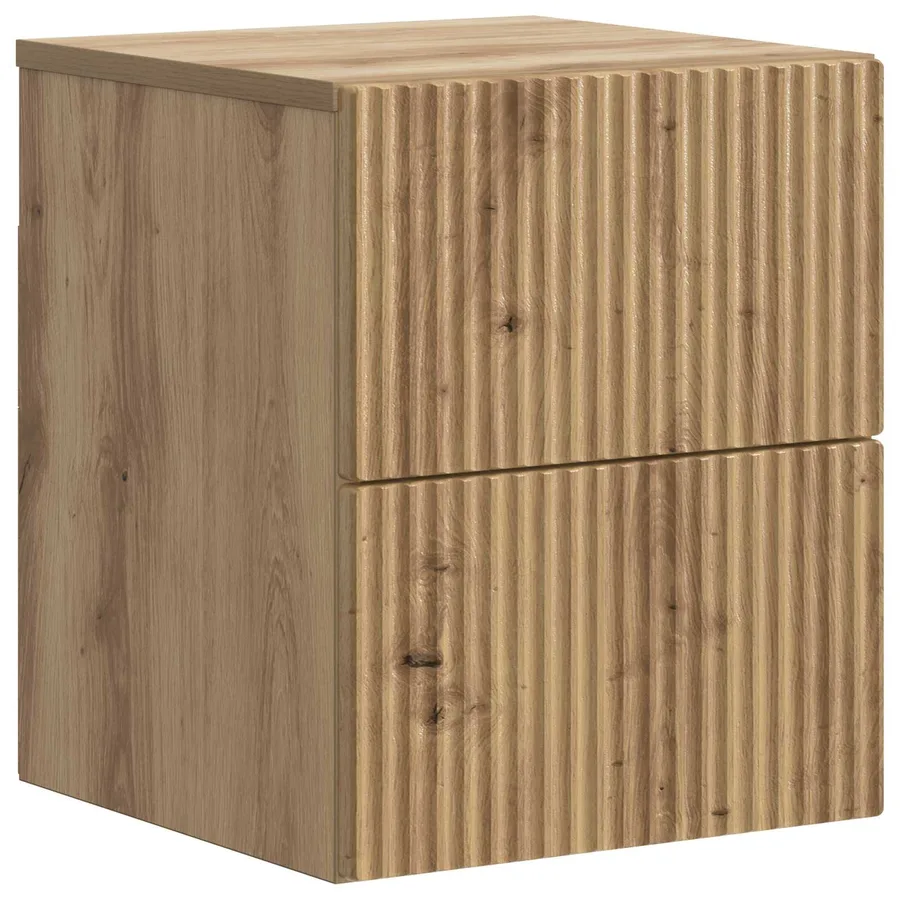 Cabinet de chevet mural Chêne artisanal 33 x 34,5 x 40 cm - 2