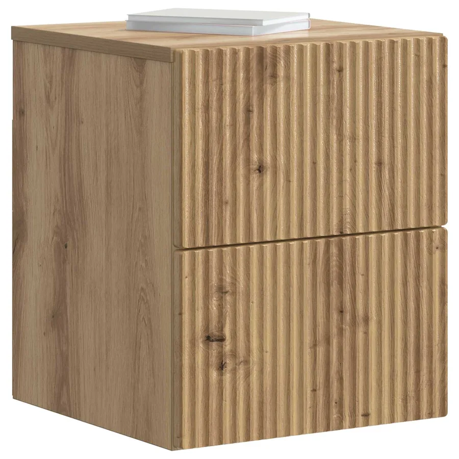 Cabinet de chevet mural Chêne artisanal 33 x 34,5 x 40 cm - 3